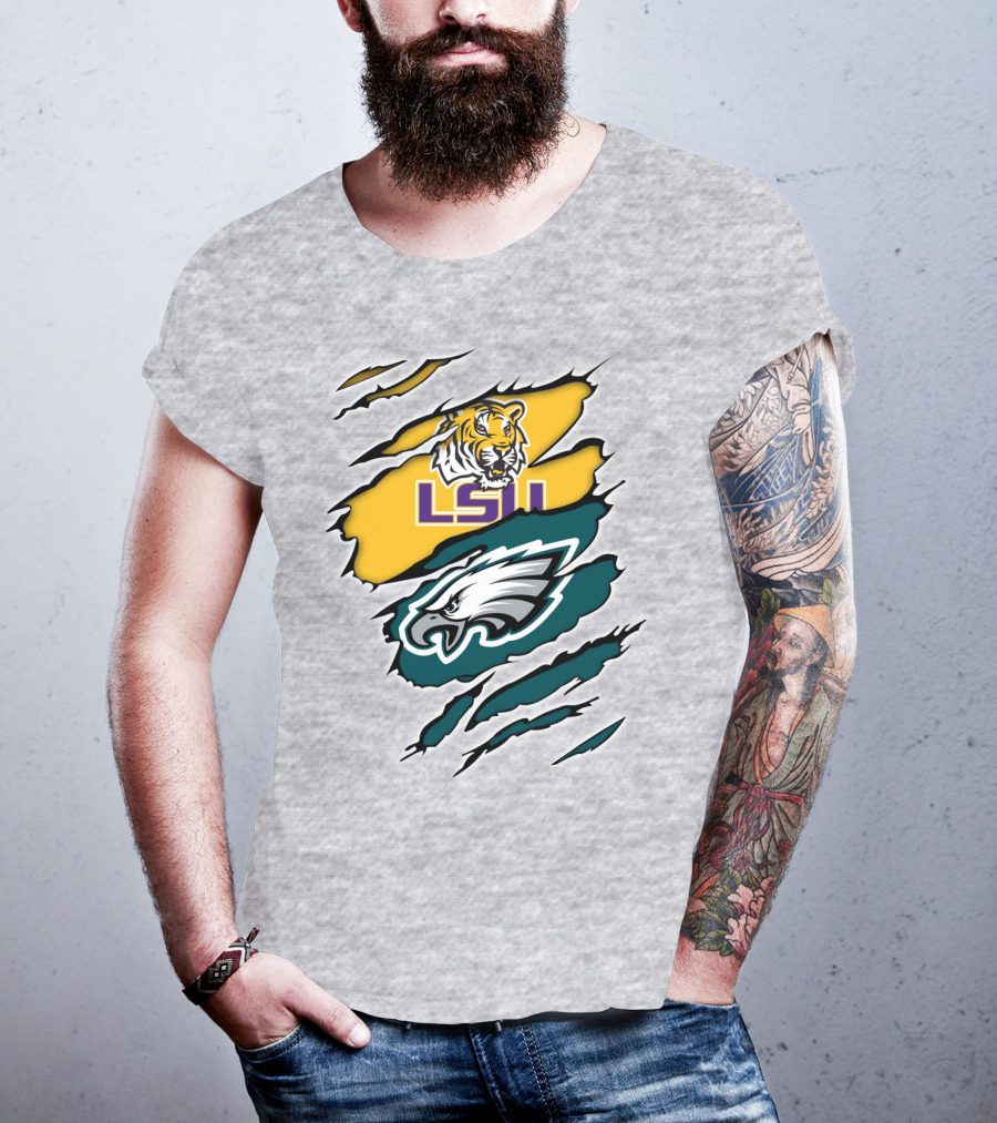 LSU Eagles Tiger And Eagle Scratch T-Shirt