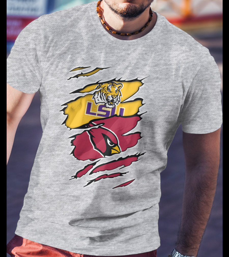 LSU Tigers Cardinals Claw Marks T-Shirt
