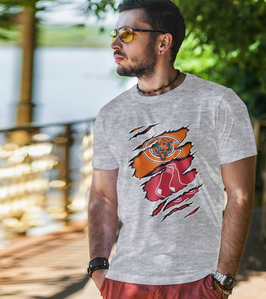 Bears Redsox Chicago Boston Sports Fusion T-Shirt