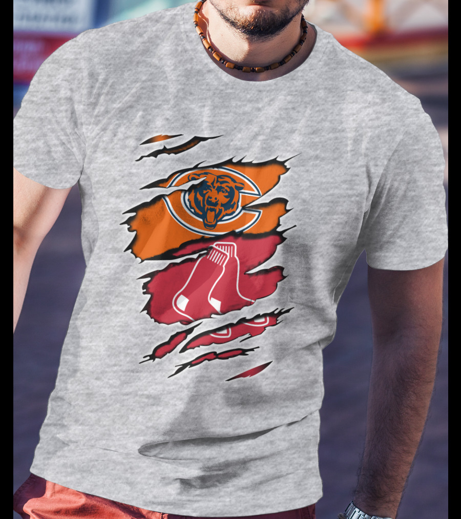 Bears Redsox Chicago Boston Sports Fusion T-Shirt