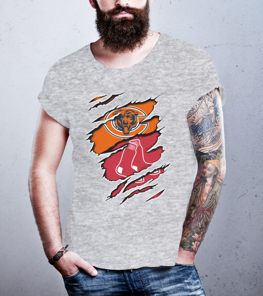 Bears Redsox Chicago Boston Sports Fusion T-Shirt