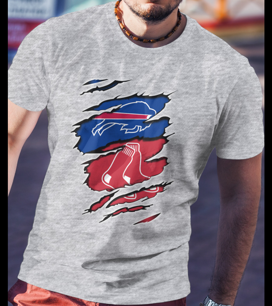Bills Red Sox Buffalo New England Fan Gear T-Shirt