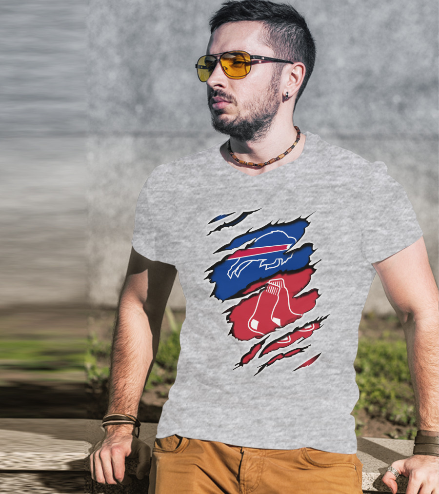 Bills Red Sox Buffalo New England Fan Gear T-Shirt