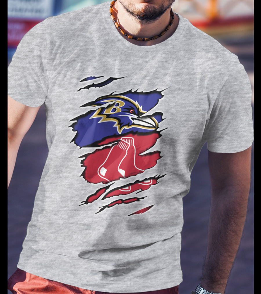 Ravens Redsox Ravens Redsox Baltimore New England T-Shirt