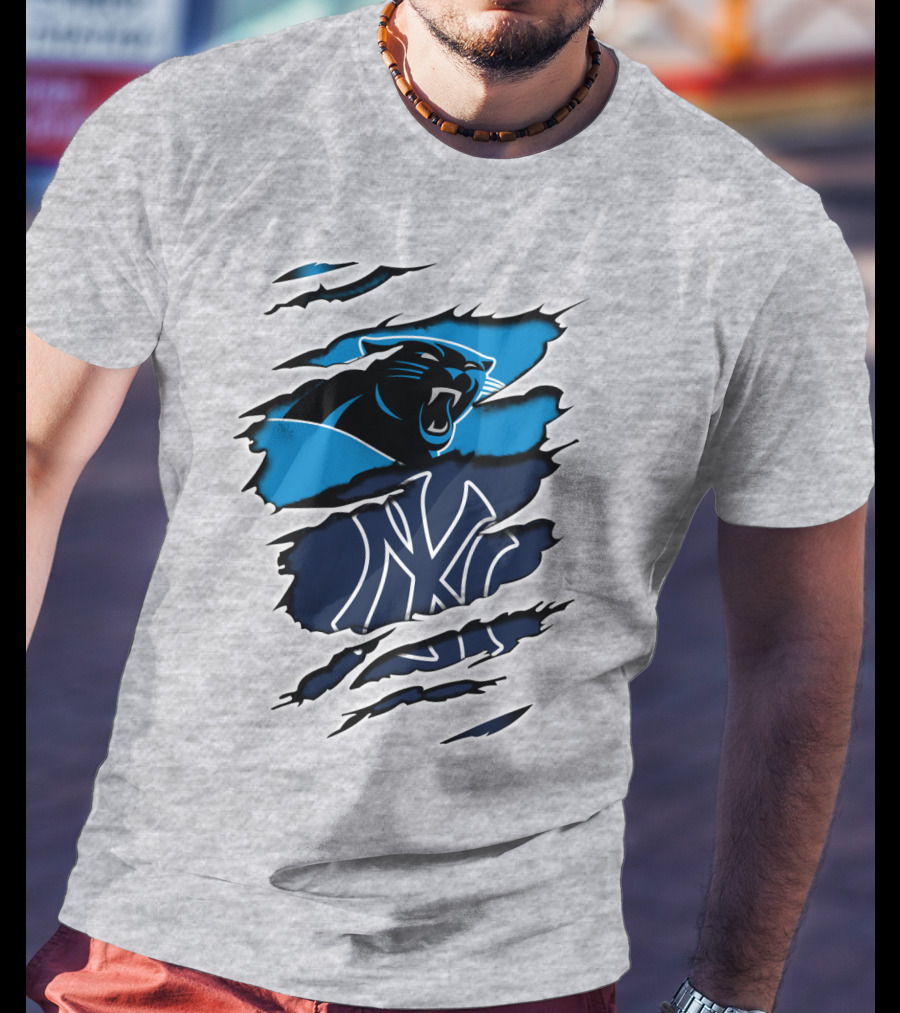 Panthers Yankees Claw Scratch Sports Fusion T-Shirt