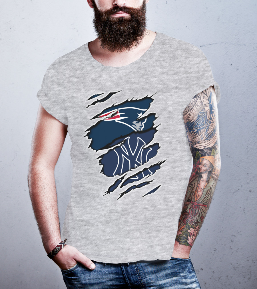 Patriots Yankees Logos Mashup T-Shirt
