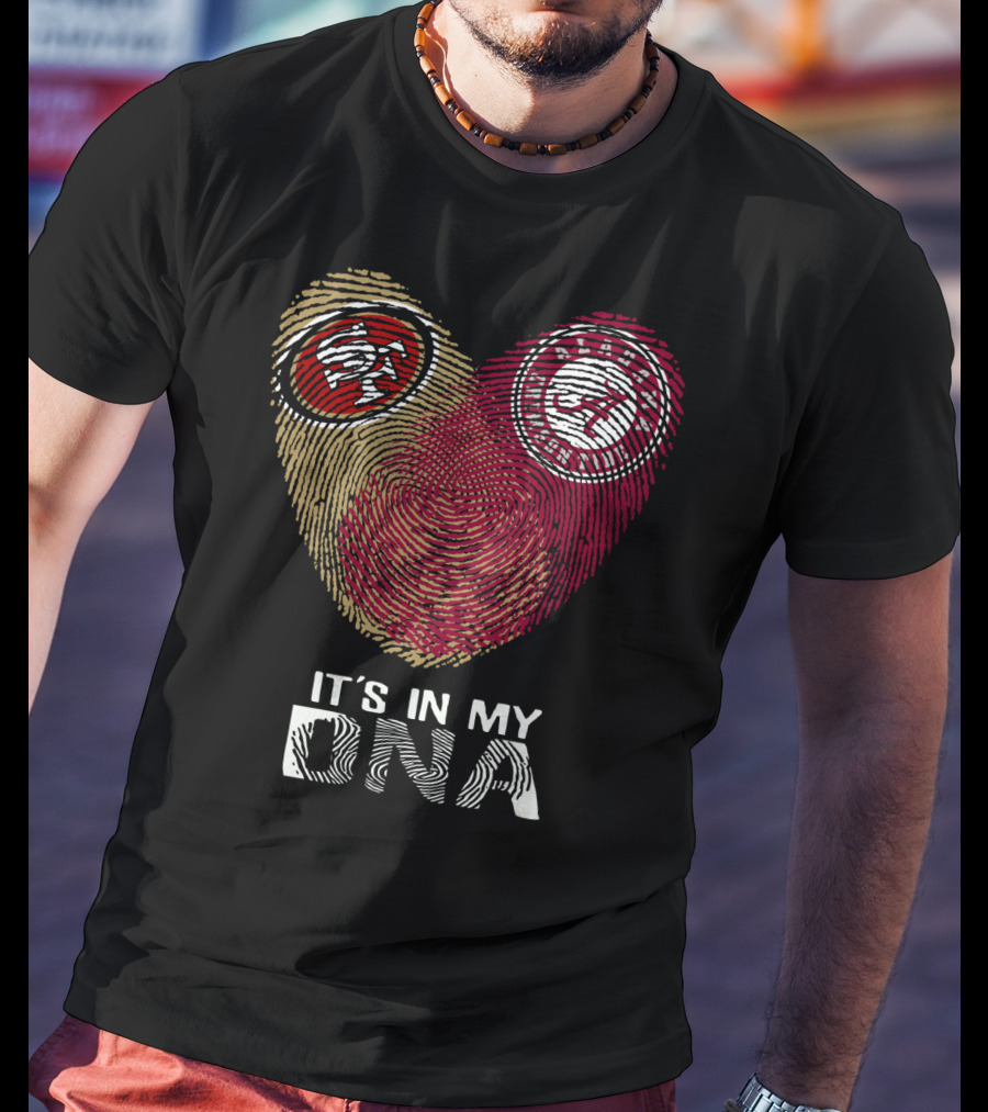 49Ers Alabama It's In My DNA Fingerprint Heart T-Shirt
