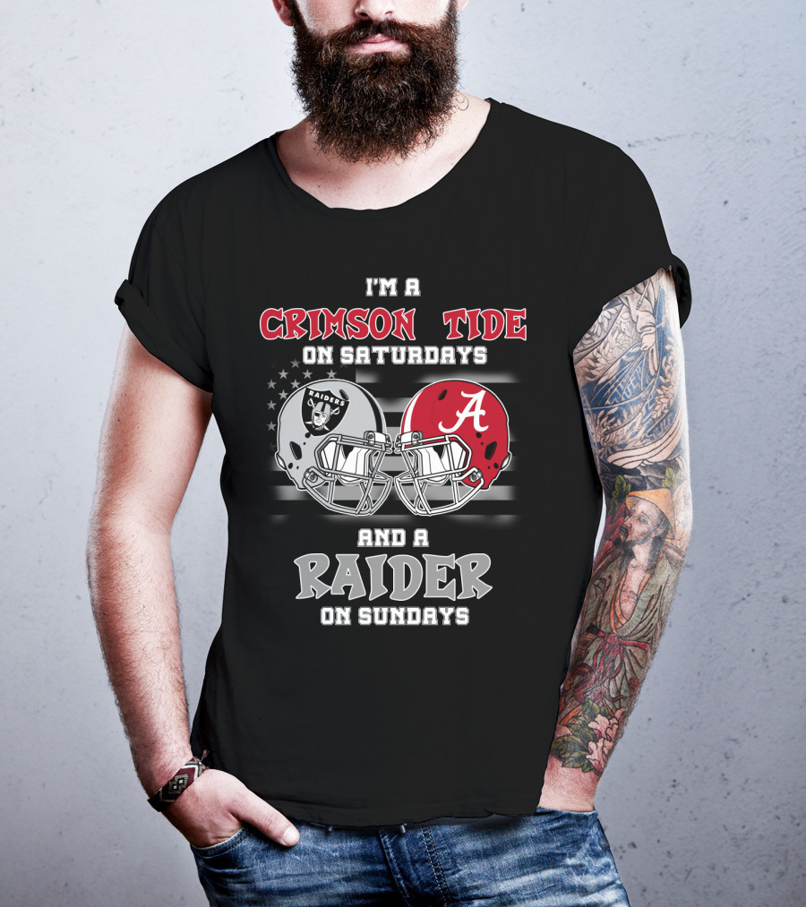 I'm A Crimson Tide On Saturdays And A Raider On Sundays T-Shirt