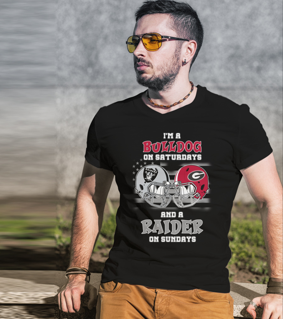 I'm A Bulldog On Saturdays And A Raider On Sundays T-Shirt