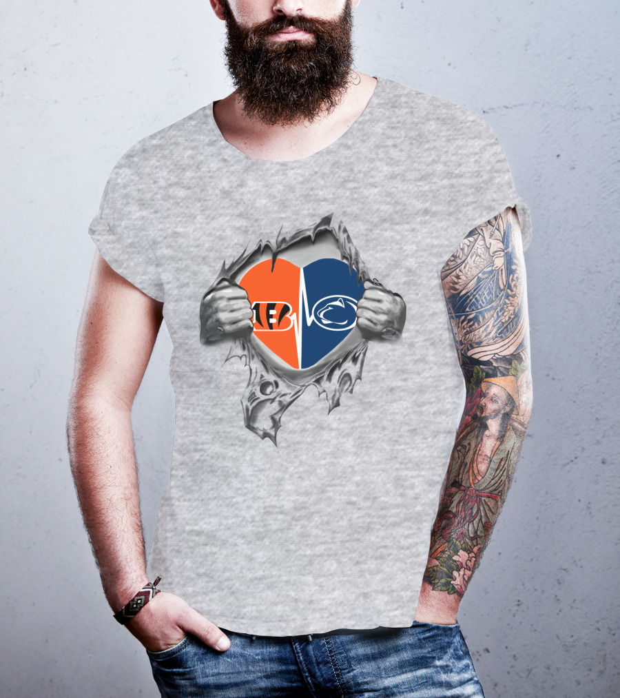Bengals Penn State Heartbeat Fusion T-Shirt
