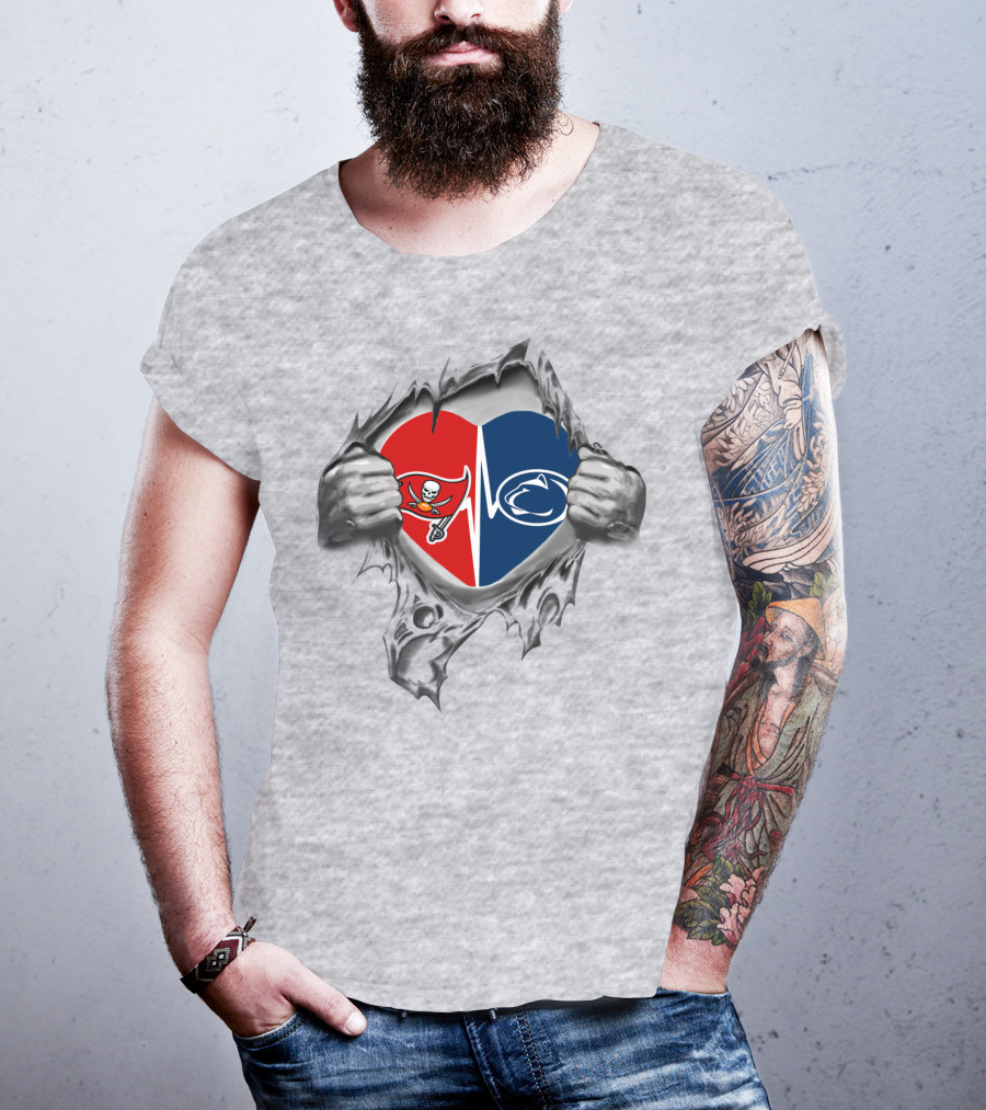 Buccaneers Penn State Heartbeat Logo Mashup T-Shirt