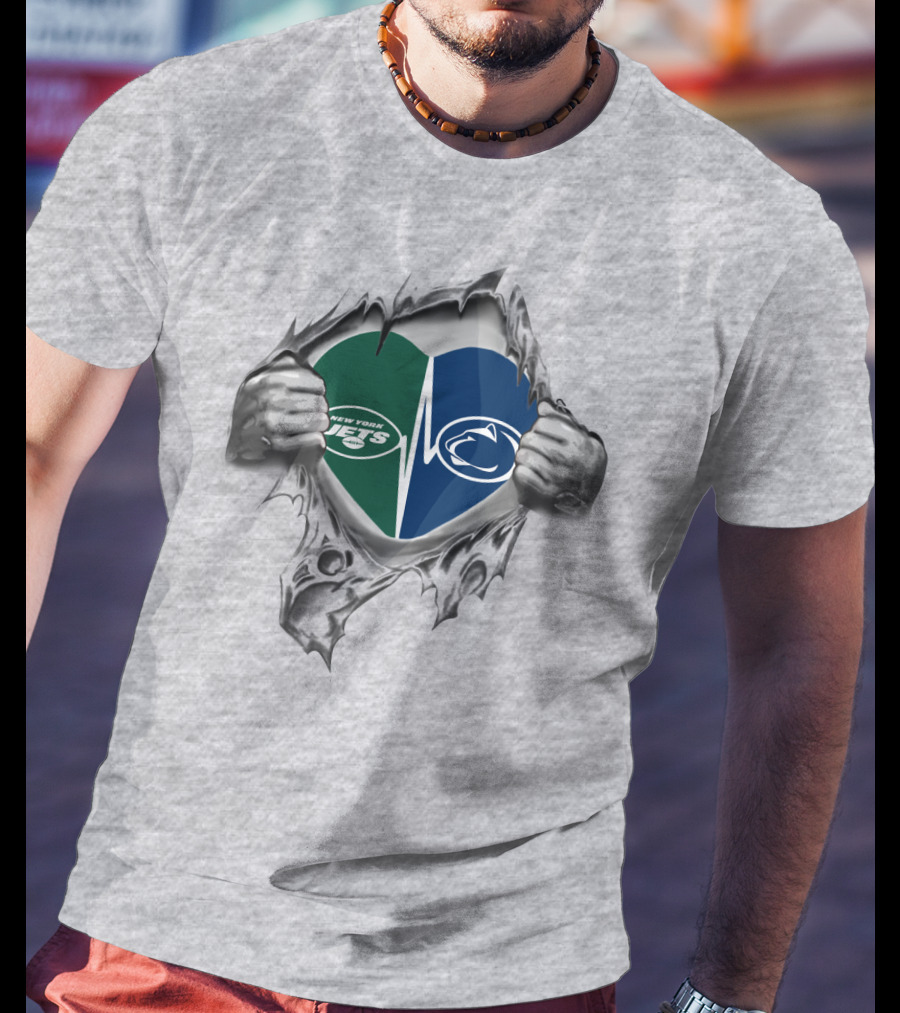 New York Jets Penn State Heart T-Shirt