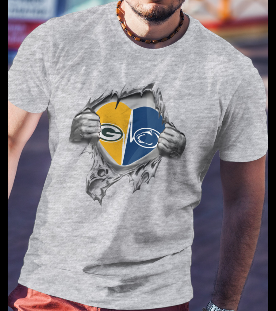 Packers Penn State Heart Logo Fusion T-Shirt