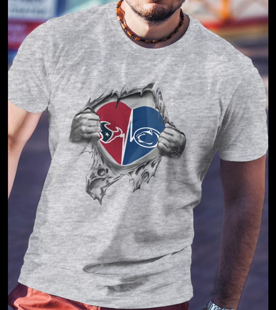 Texans And Penn State Heart T-Shirt