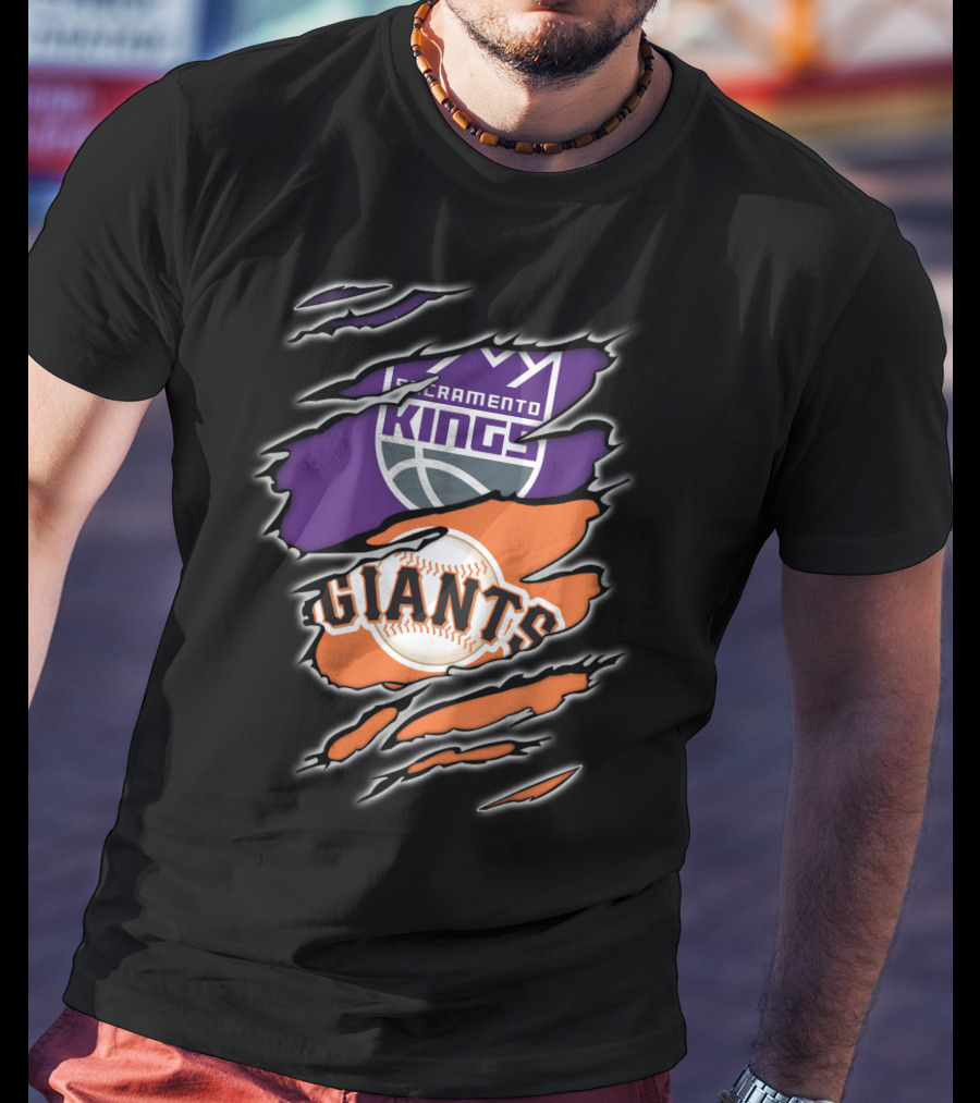 Sacramento Kings Giants Basketball Baseball Collaboration T-Shirt