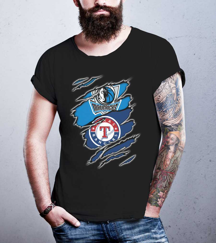 Mavericks Rangers Texas Rip Claw T-Shirt
