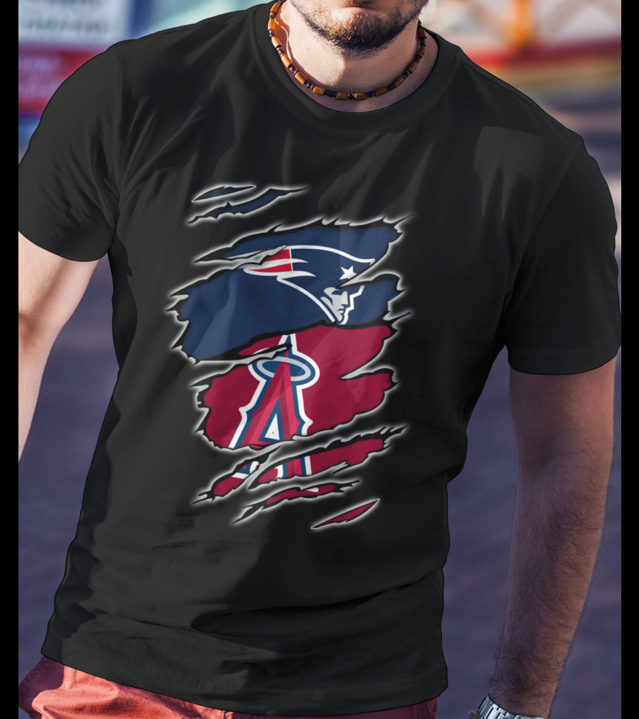 Patriots And Angels NFL MLB Mashup T-Shirt