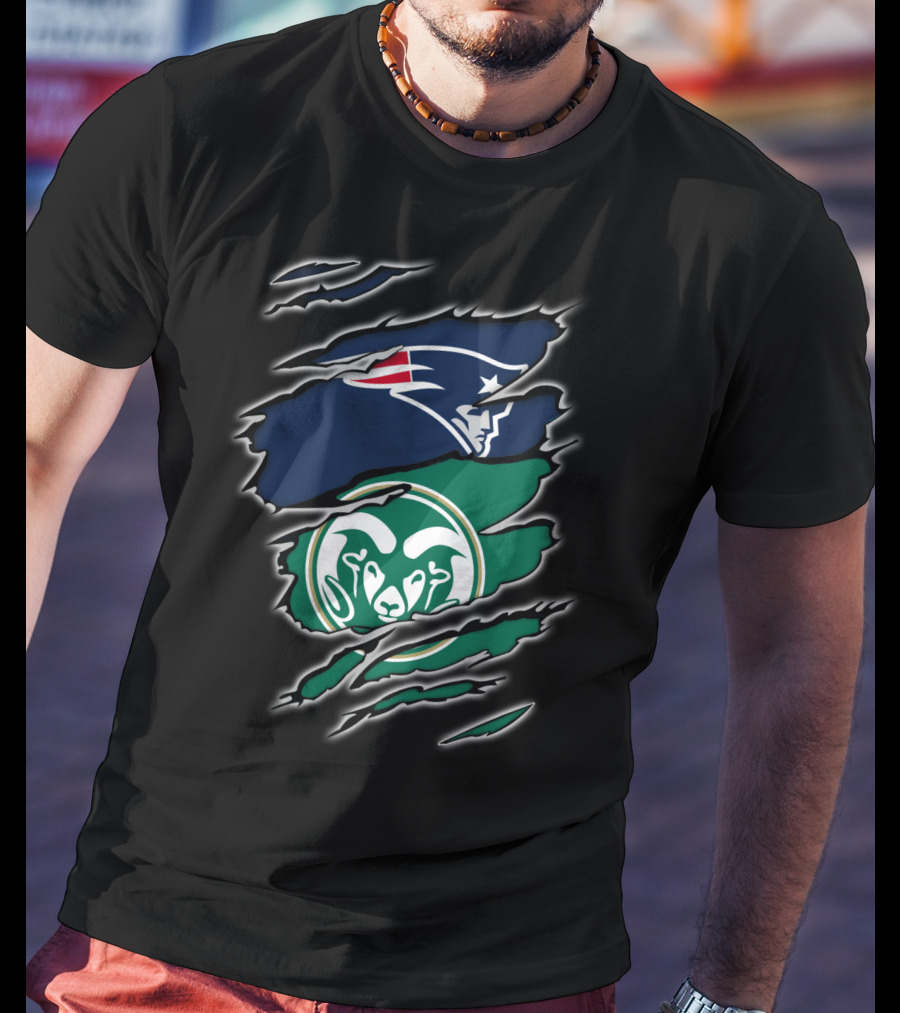 New England Patriots Colorado State Rams Claw T-Shirt