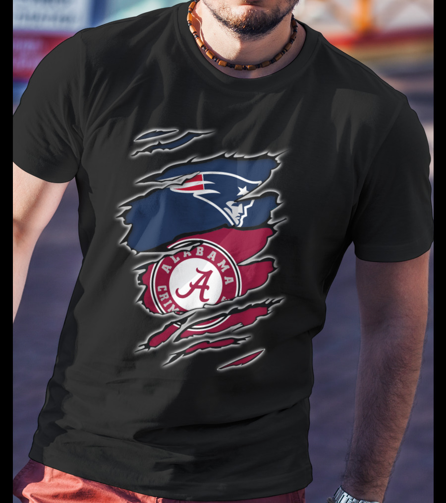 Patriots And Alabama Crimson Tide Fan Collaboration T-Shirt