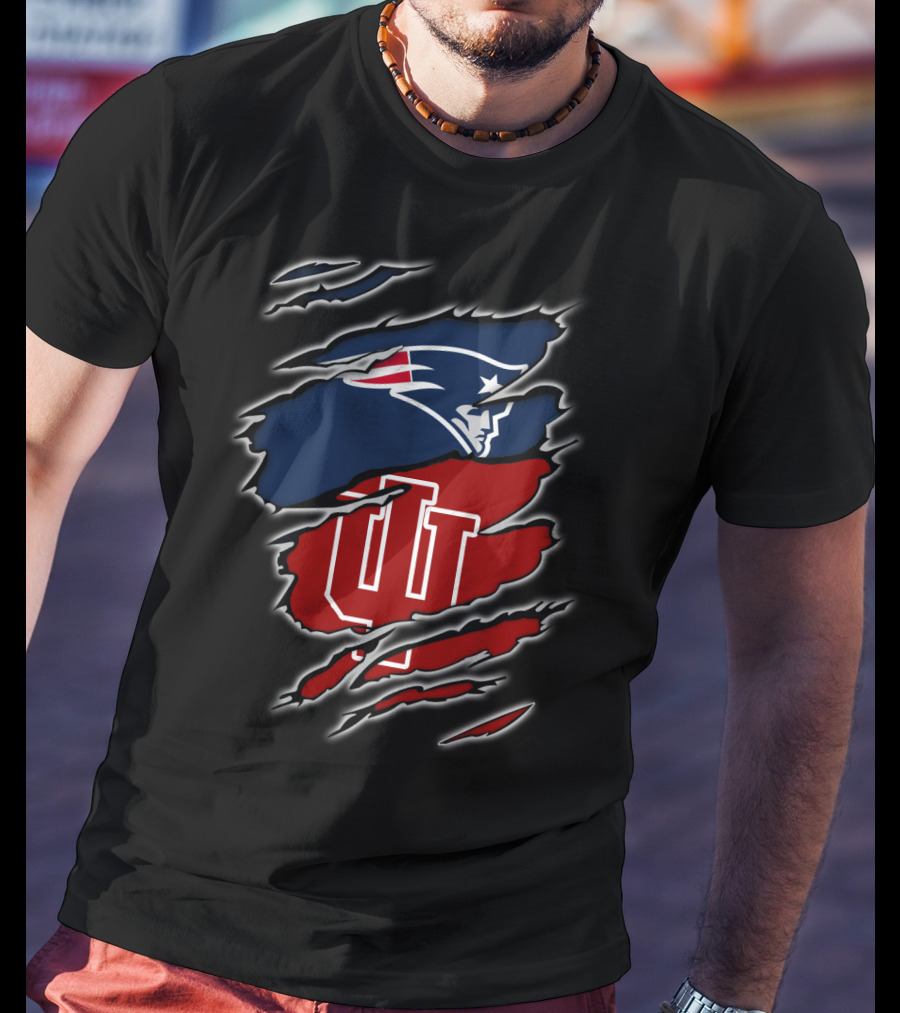 New England Patriots Indiana Hoosiers Ripped Claw T-Shirt