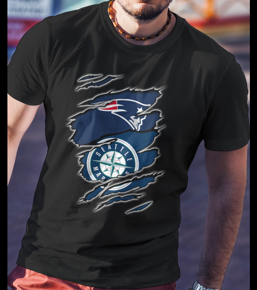 Patriots Logo With Seattle Mariners Emblem T-Shirt