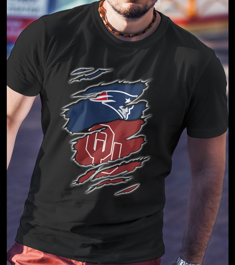 New England Patriots And Oklahoma Sooners Fusion T-Shirt