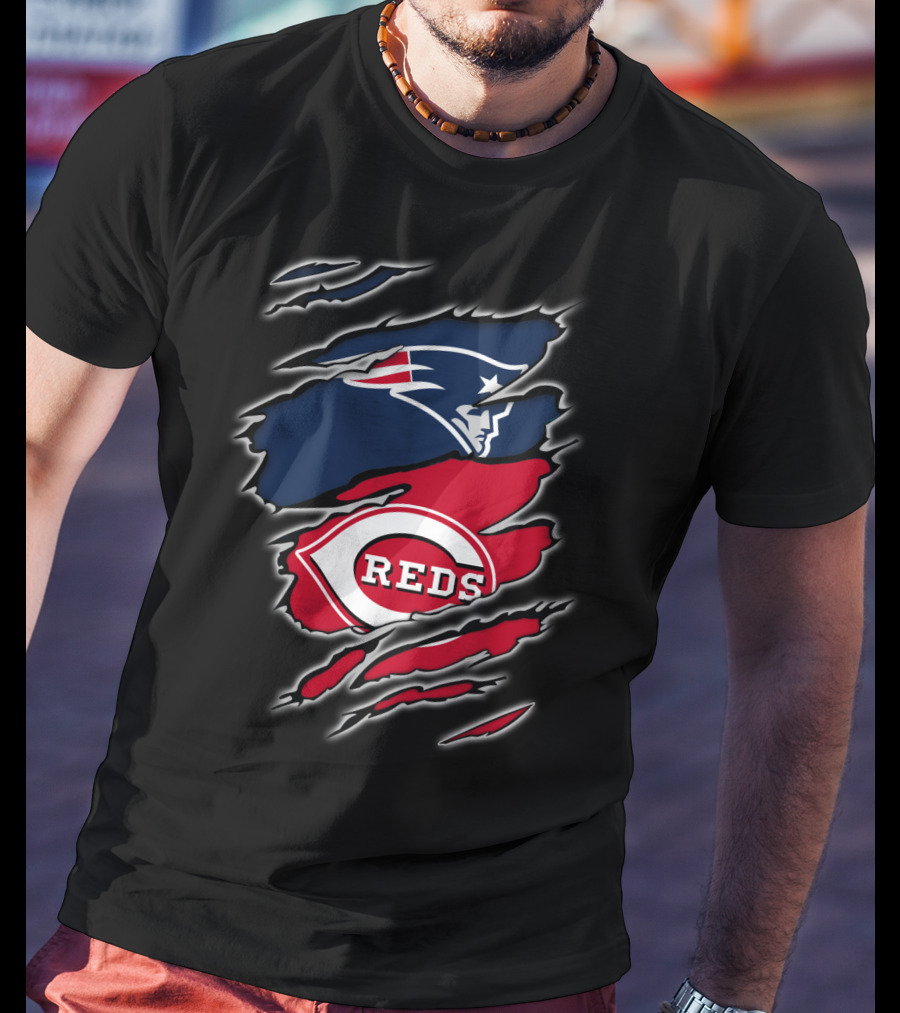 Patriots And Cincinnati Reds Fan Collaboration T-Shirt