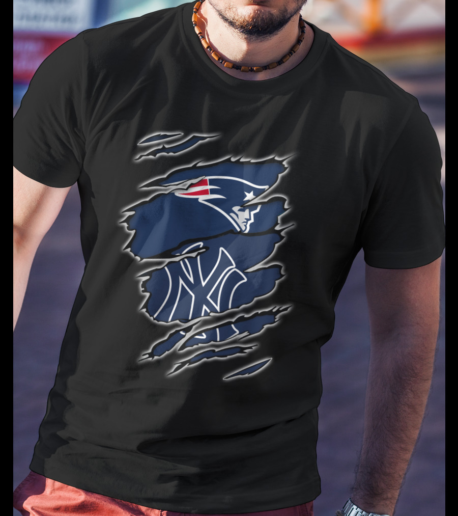 Patriots And Yankees Logo Fusion T-Shirt
