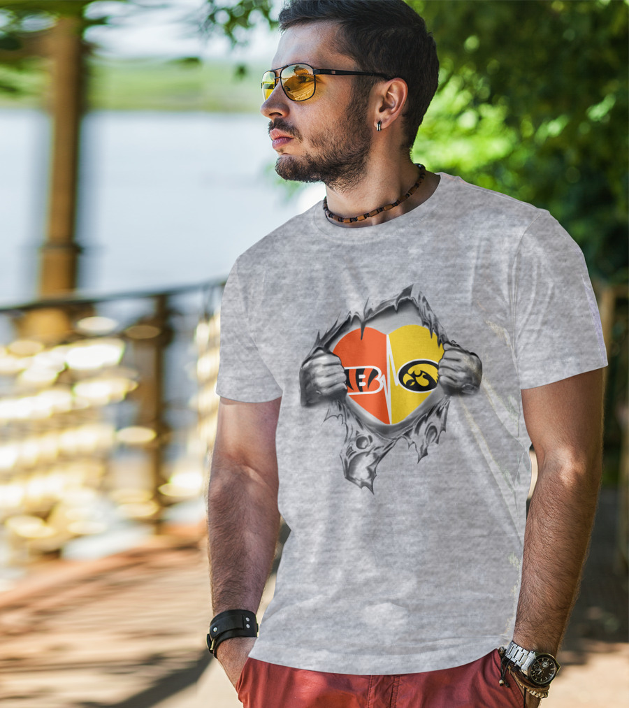 Hawkeyes Bengals Heartbeat T-Shirt