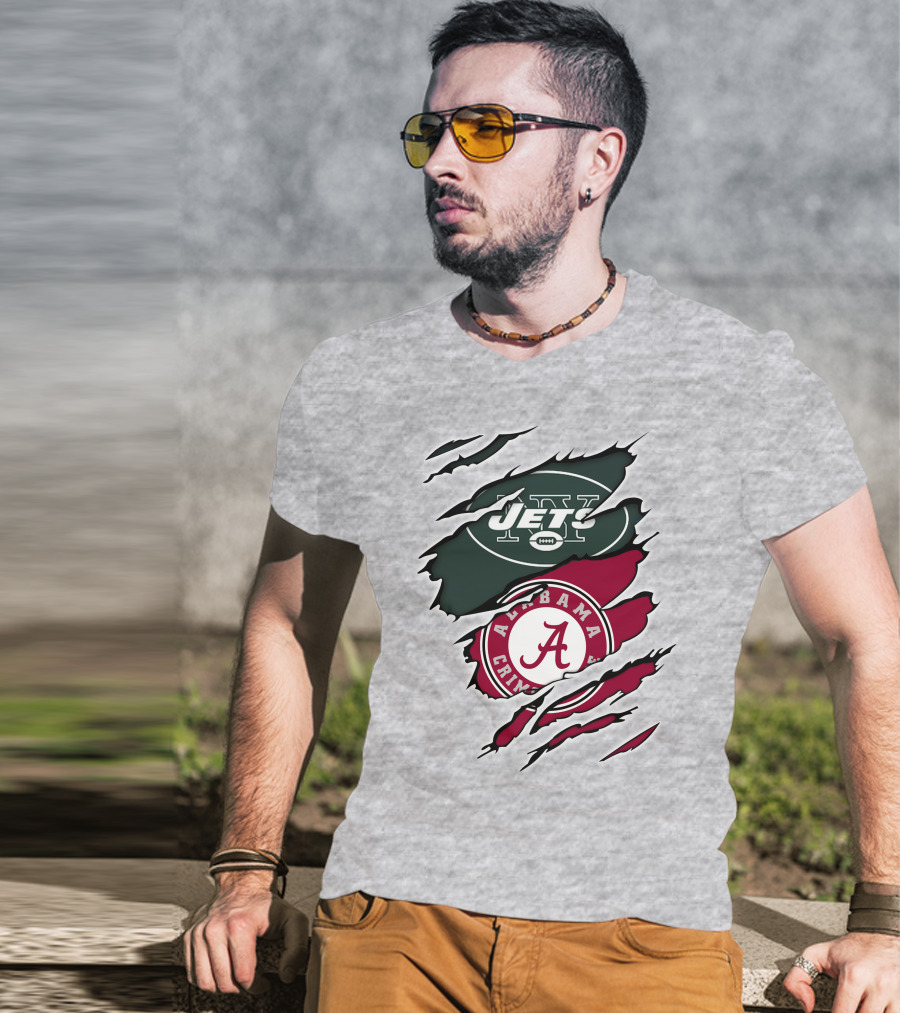 Jets Alabama Crimson Tide Crossover T-Shirt