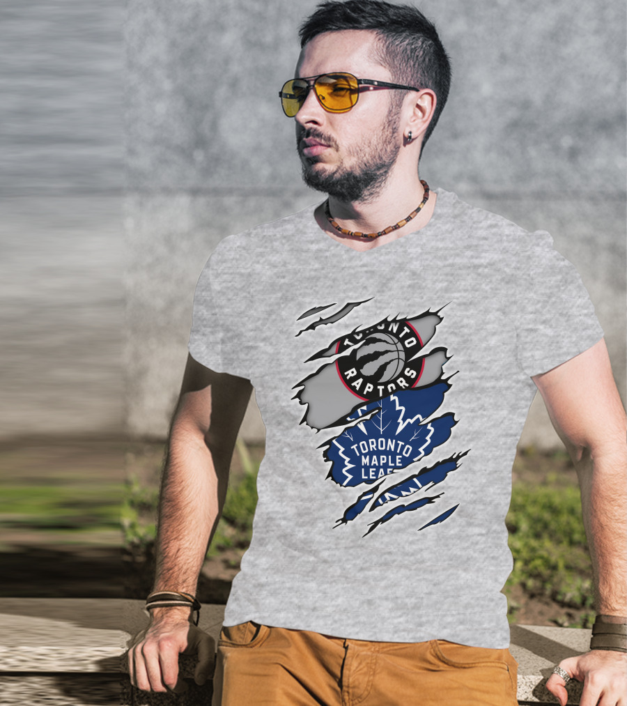 Toronto Raptors Toronto Maple Leafs Logo Mashup T-Shirt