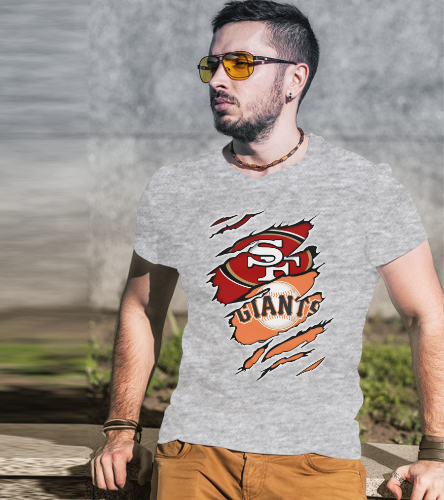 Giants Sf 49ers Baseball Football Combination T-Shirt
