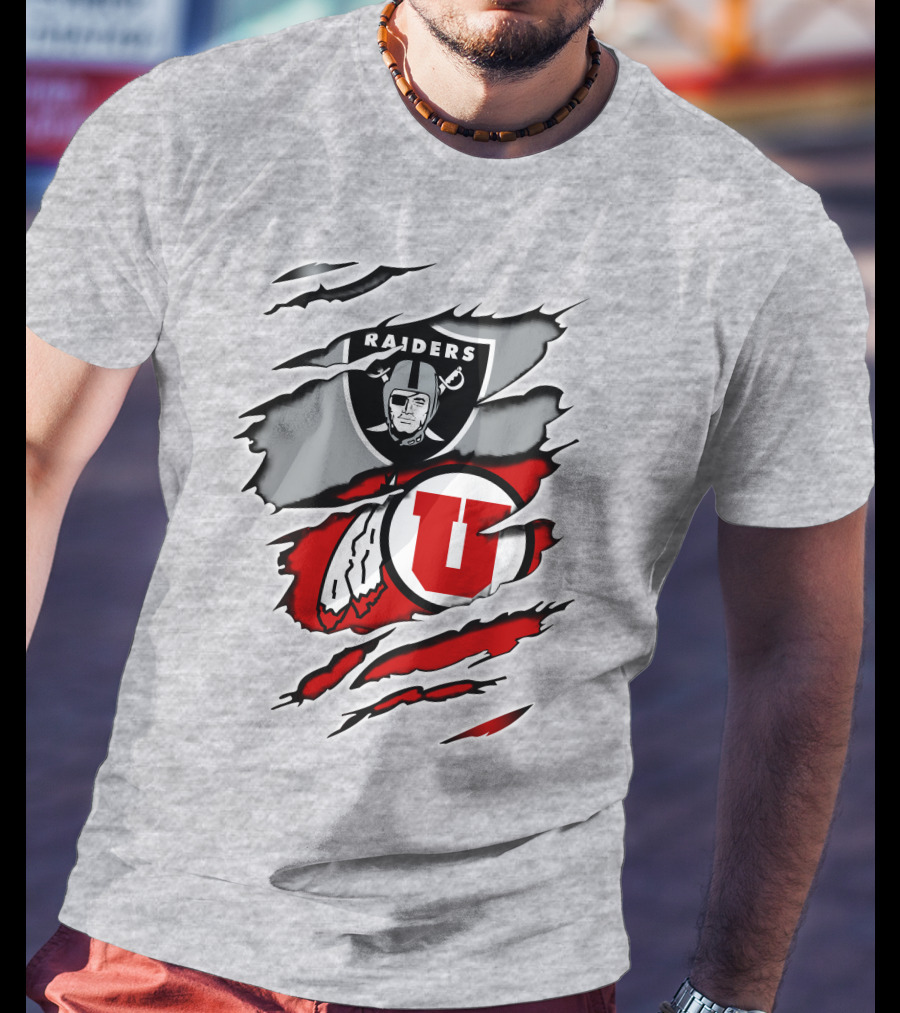 Raiders Utah Utes Collaborative Iconic Logos T-Shirt