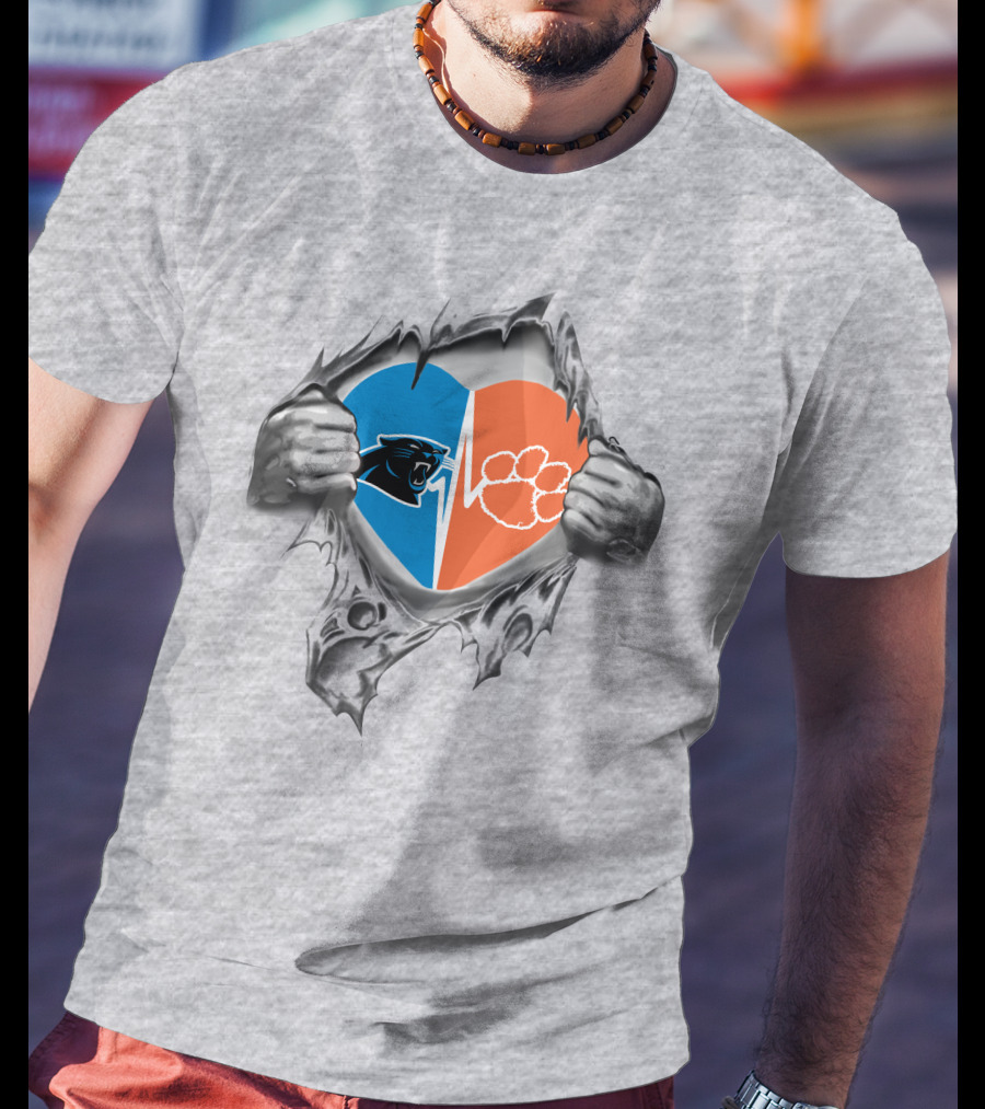 Panthers Clemson Heartbeat Split T-Shirt