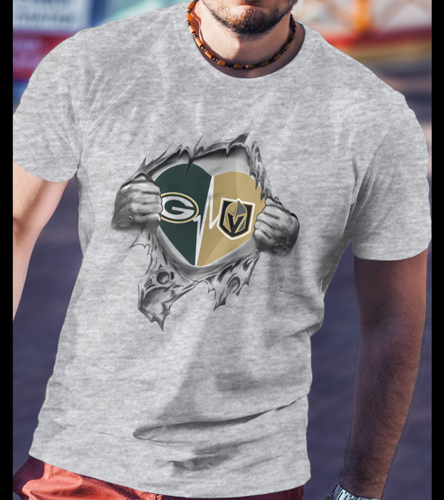 Golden Knights Packers Heartbeat T-Shirt