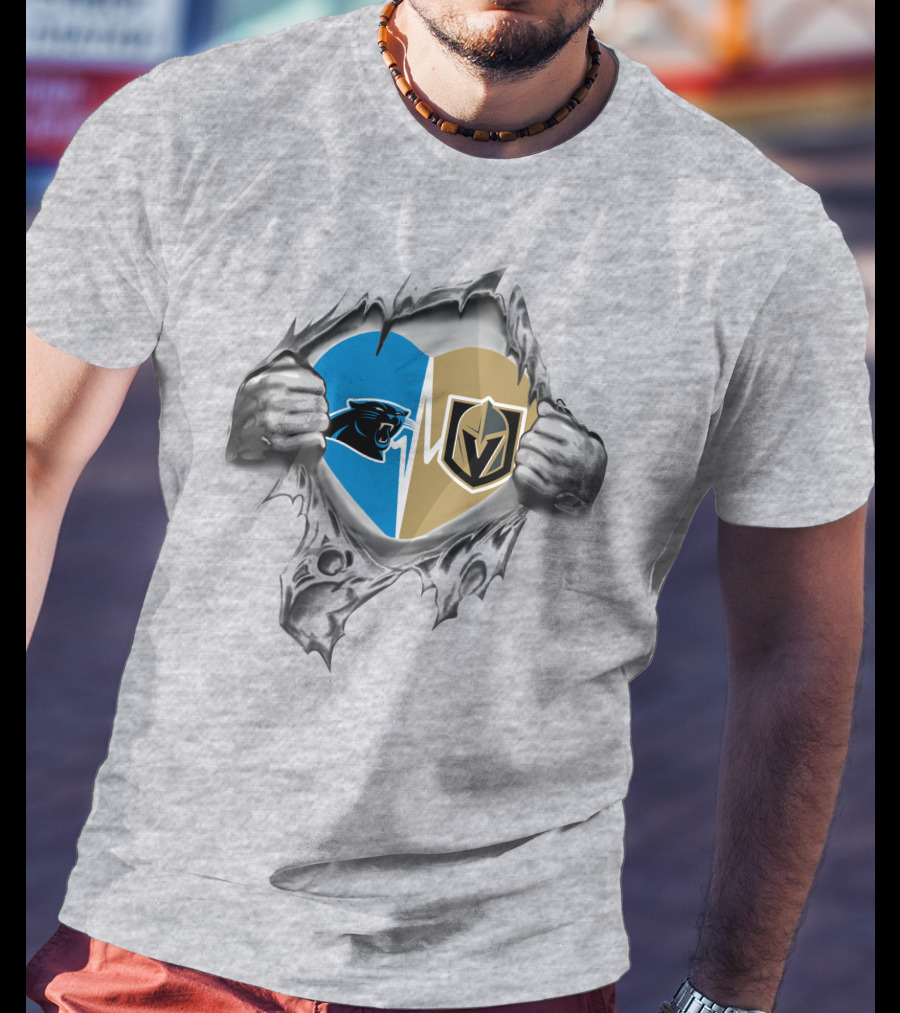Golden Knights And Panthers Heart T-Shirt