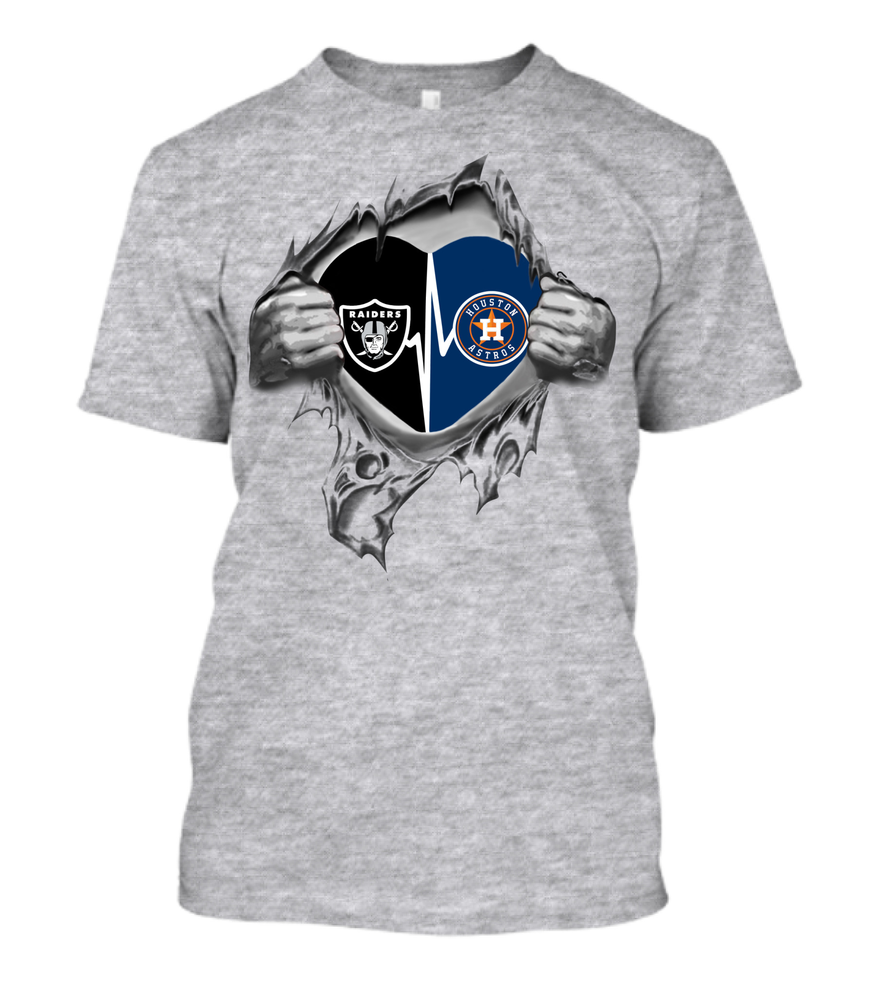 Houston Astros Raiders Heartbeat Loyalty T-Shirt