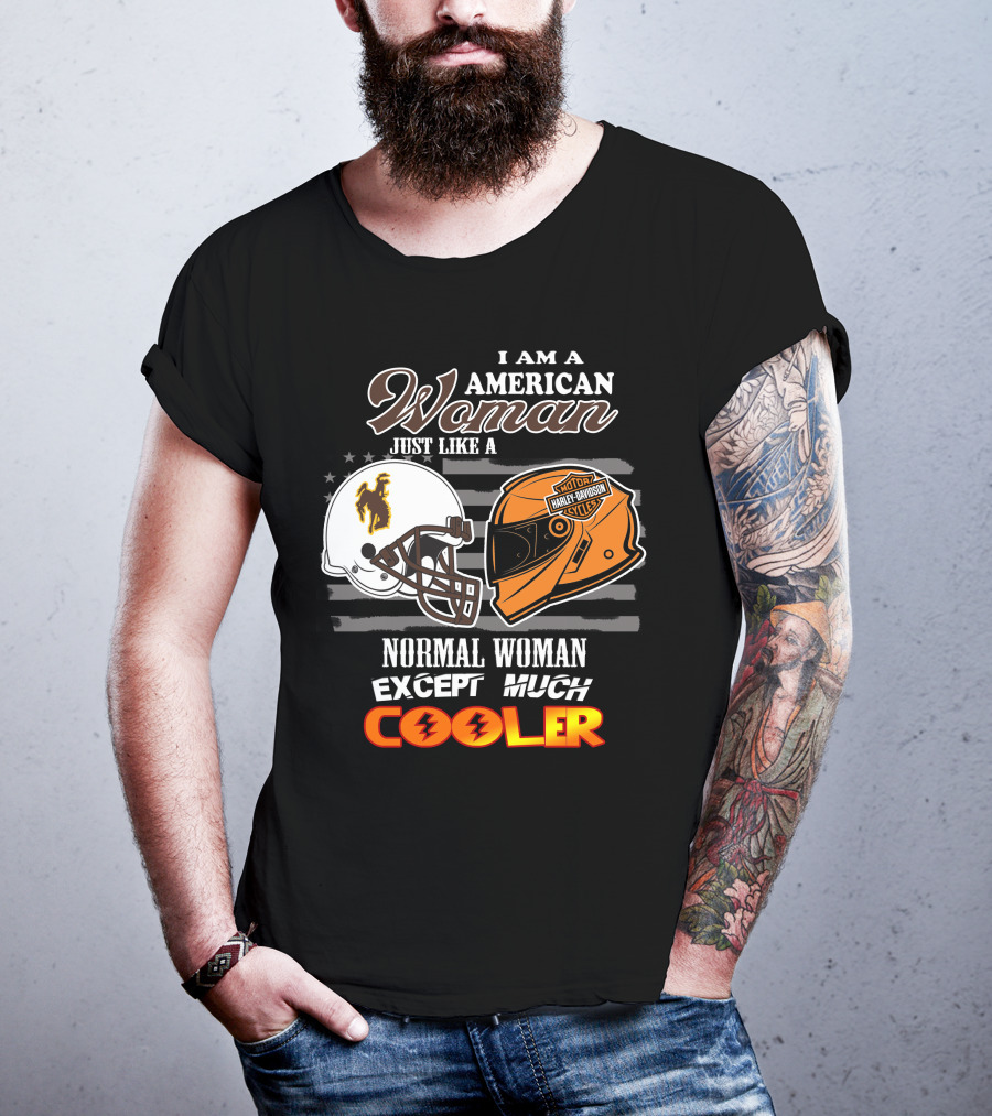 Wyoming Cowboys Harley Davidson Woman American Much Cooler T-Shirt