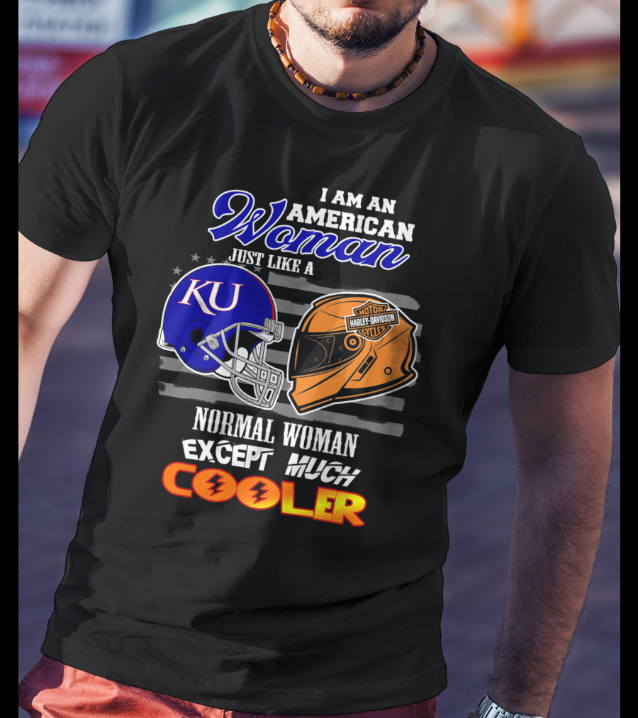 American Woman Ku Helmet Harley Davidson Cooler T-Shirt