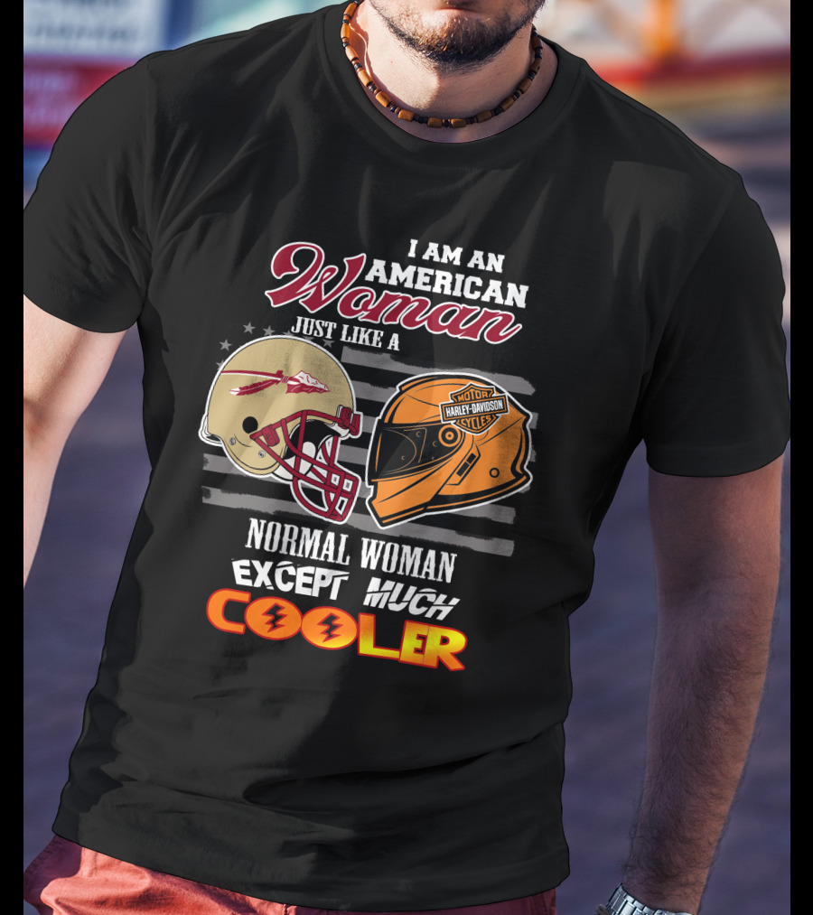 American Woman Harley Davidson Seminoles Helmet Cooler T-Shirt