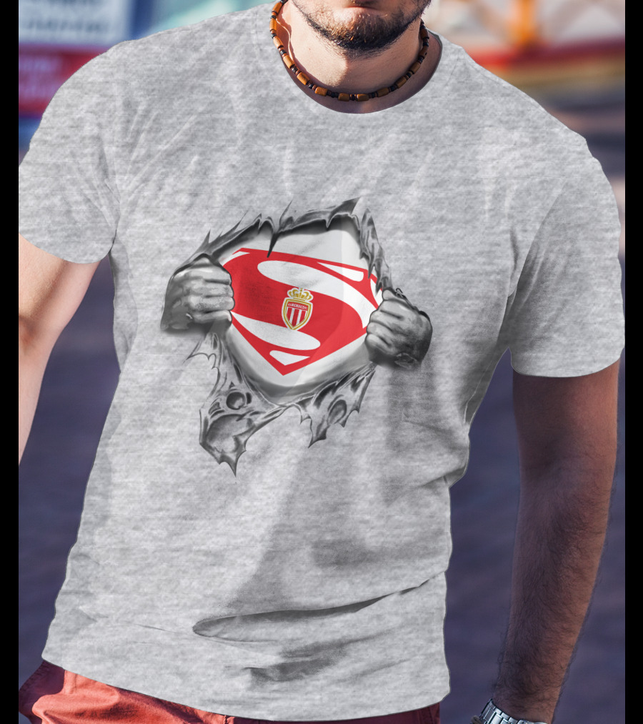 AS Monaco FC Superman Logo Reveal T-Shirt