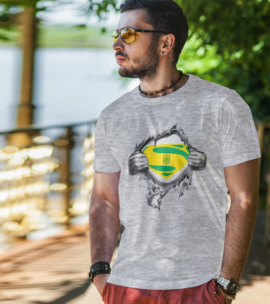 FC Nantes Super Man Emblem Tear Reveal T-Shirt