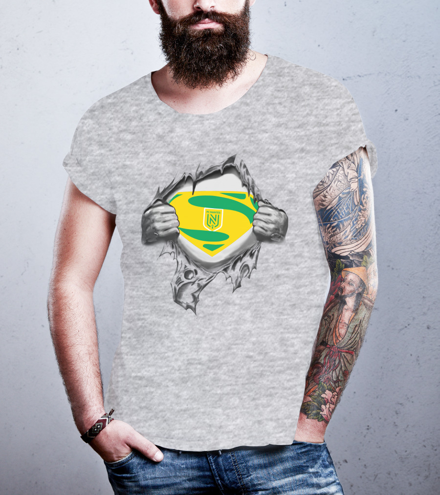 FC Nantes Super Man Emblem Tear Reveal T-Shirt