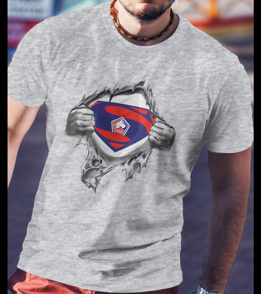 LOSC Lille OSC Superman Crest Logo Heroic T-Shirt