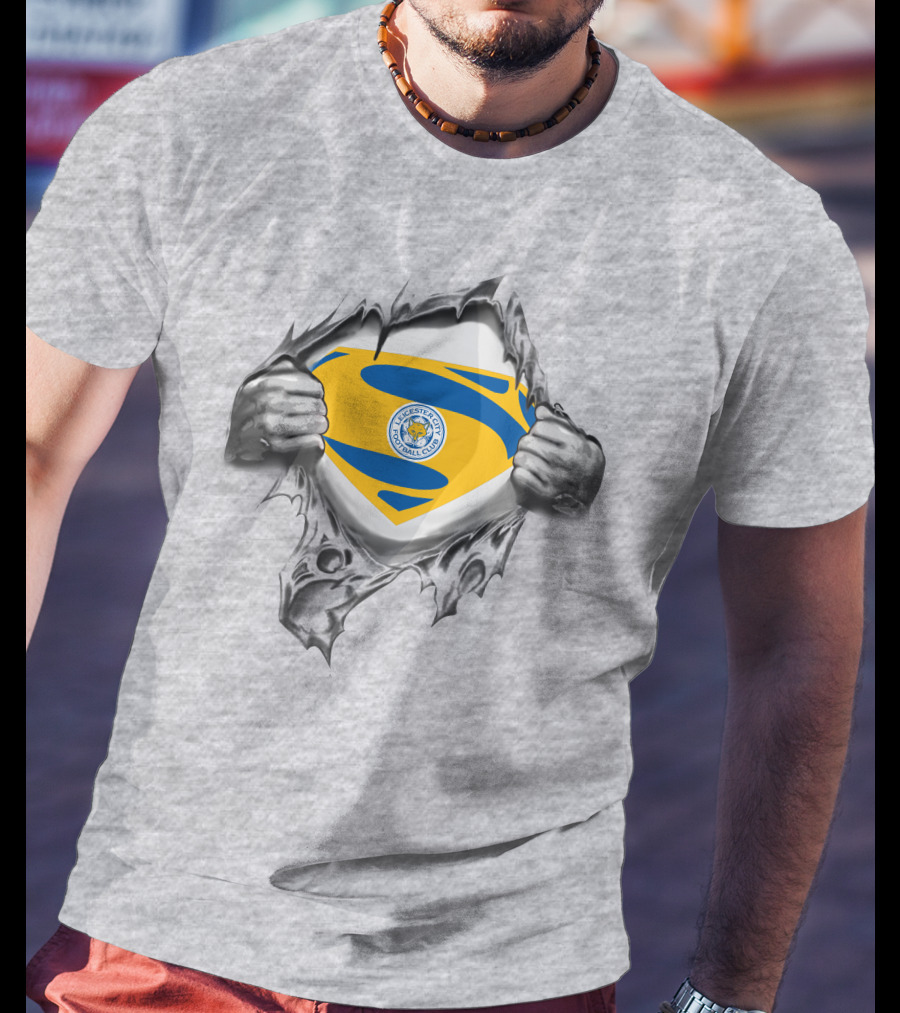 PL Leicester City Superman Crest Emblem T-Shirt
