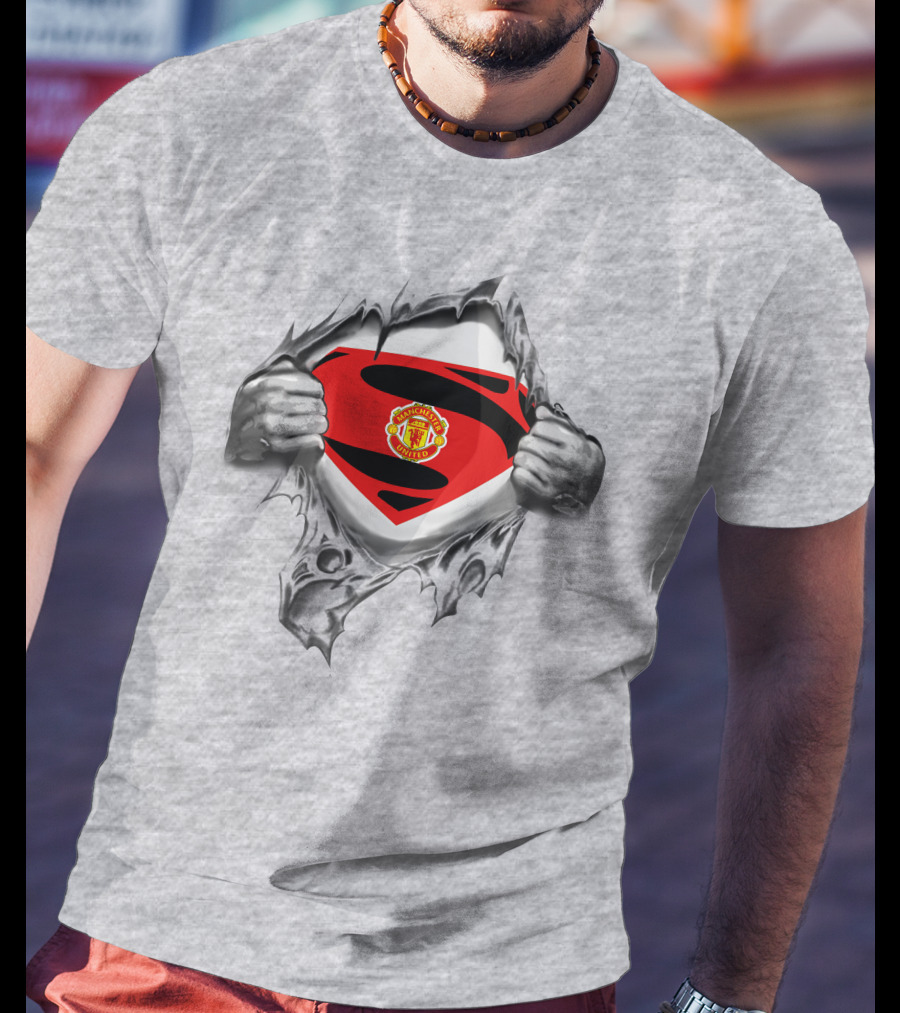 Pl Manchester United Superman Logo Emblem With Iconic Crest T-Shirt