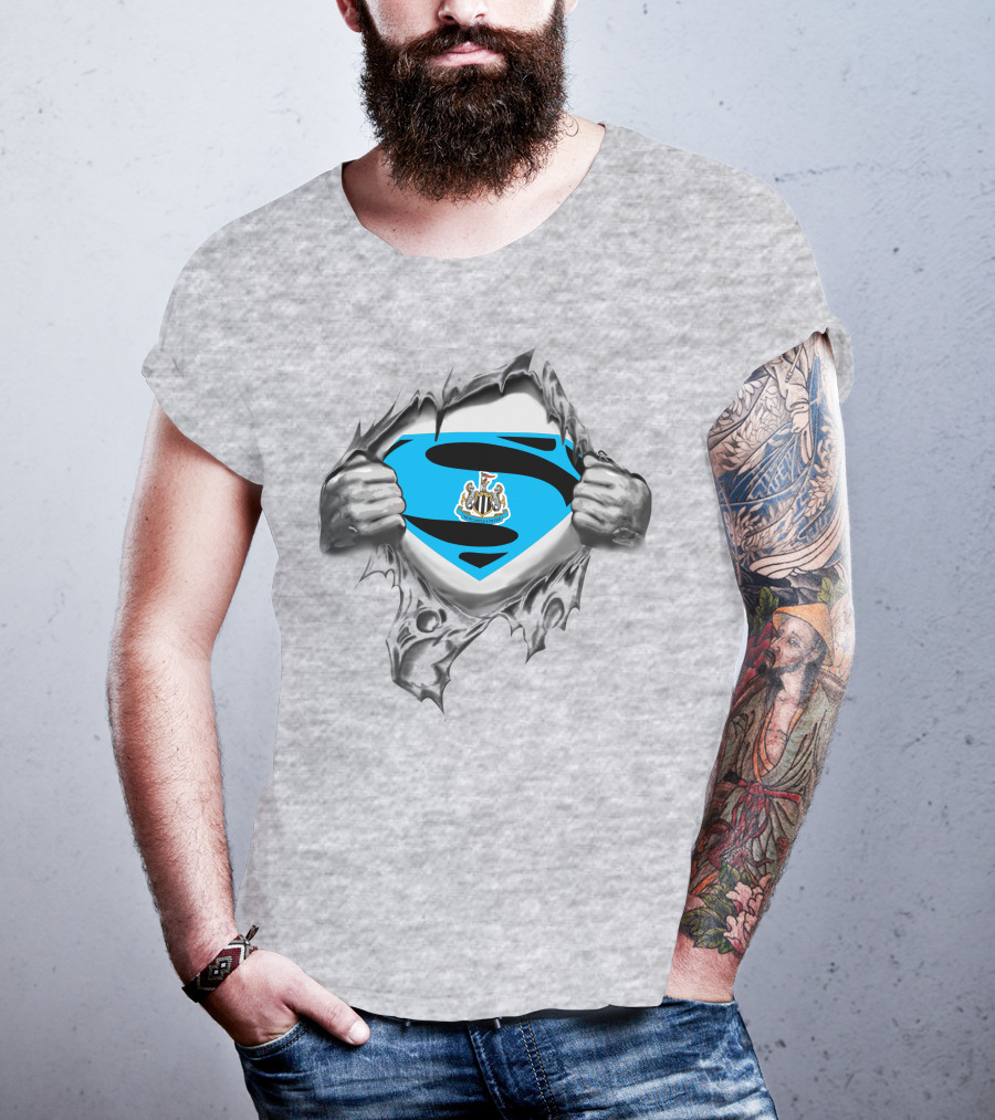 Newcastle United Superman Crest Logo Burst T-Shirt