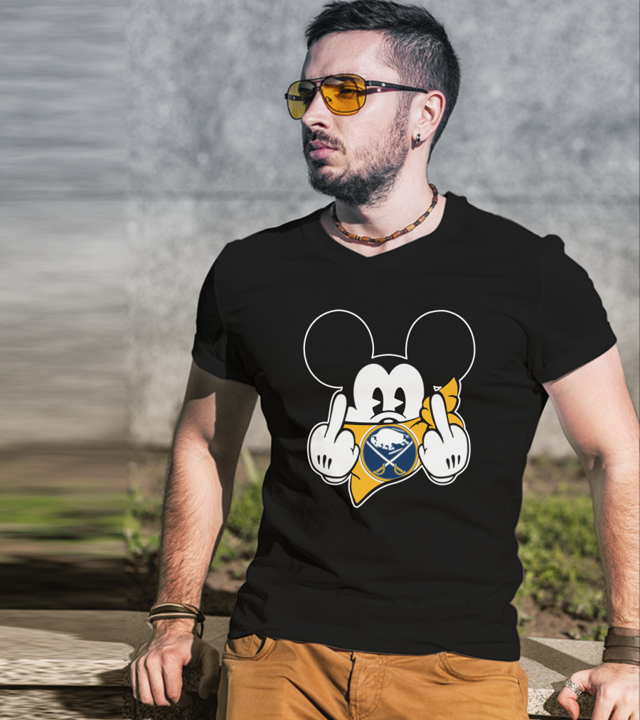Sabres Mouse Middle Finger Gesture T-Shirt