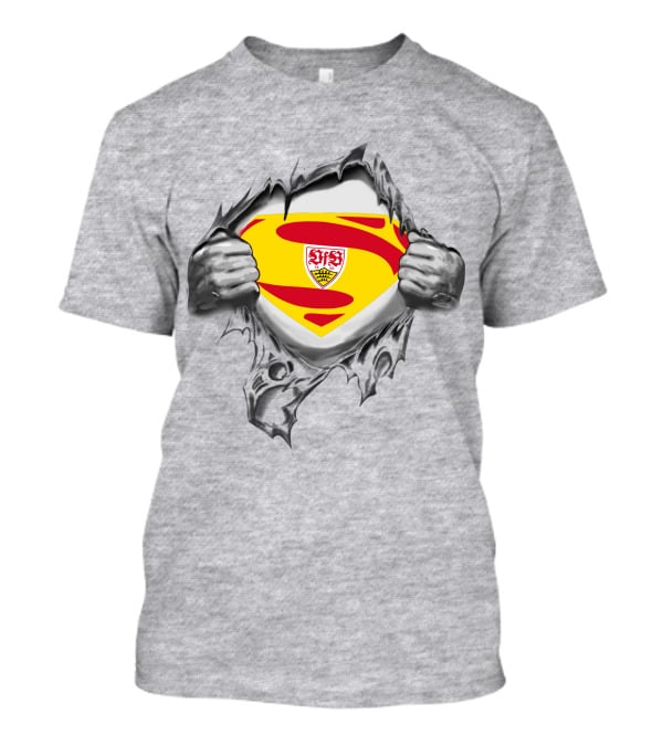 VfB Stuttgart Superman Shield Ripped Jersey T-Shirt