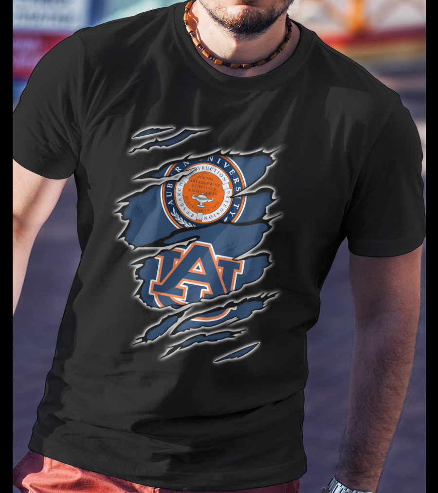 Auburn University Seal And AU Logo Claw Marks T-Shirt